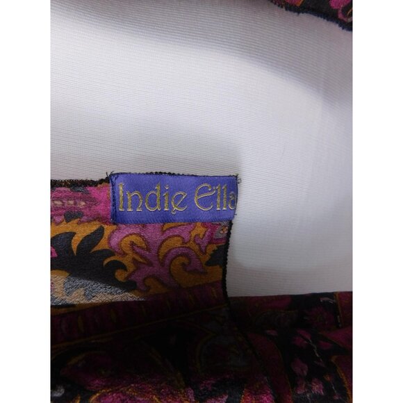 Indie Ella Pink Black Paisley Boho Shawl Wrap OS - Picture 9 of 10